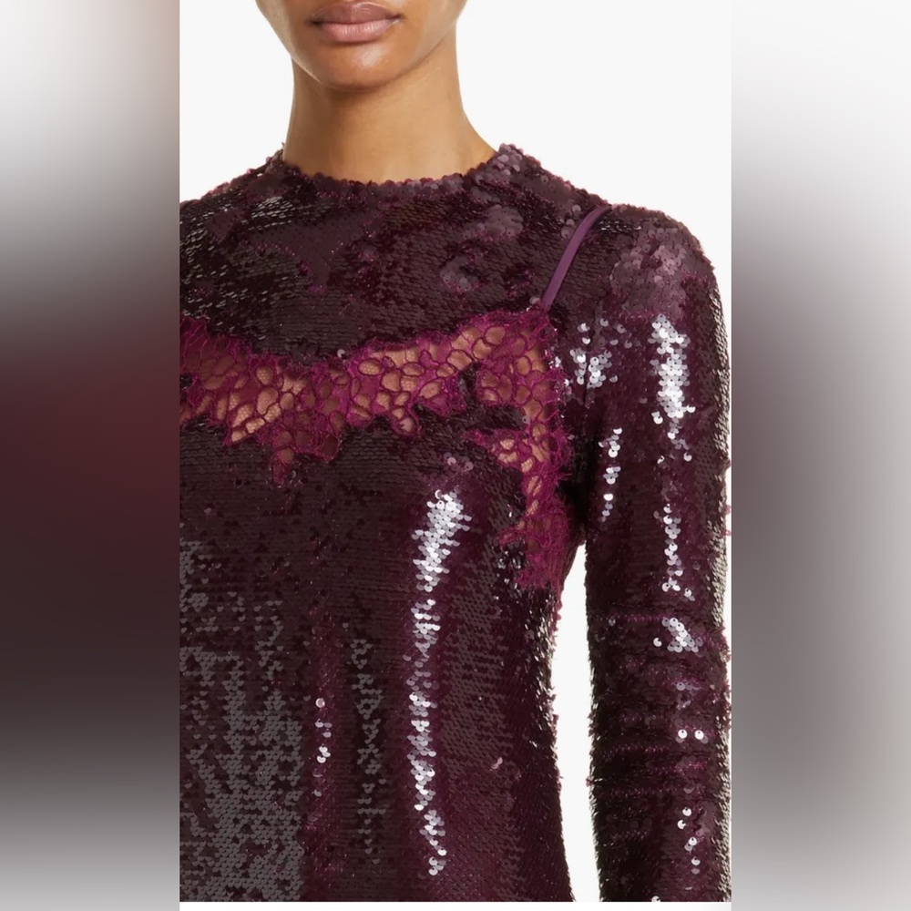 Elegant Long Sleeve Sequin Dress - Picture 8 of 11